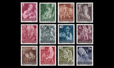 Liechtenstein 289-300 ** Maatalous (1951)