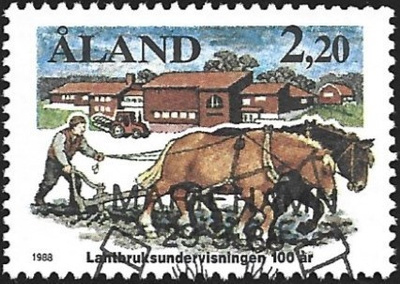 Åland 1988 Maanviljelyskoulutus EP Lape 027 alareuna LOISTO