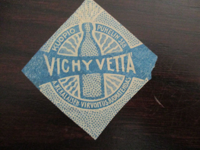 VANHA JUOMA ETIKETTI - VICHY VETTÄ KUOPIO (K2-S2)