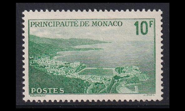 Monaco 185 ** Käyttösarja maisemia 10 Fr (1938)