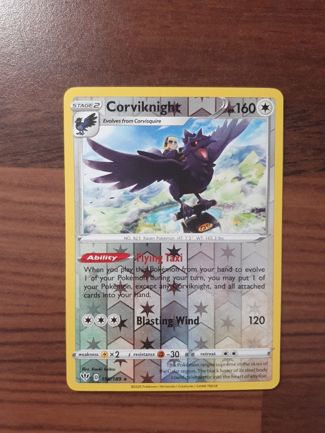 Pokemon Corviknight 156/189 Reverse holo Rare