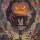 Halloween kurpitsahirviö luolassa - pikkukuva 1