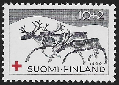 1960 Punainen Risti Porot 10 + 2 mk **  LaPe 528