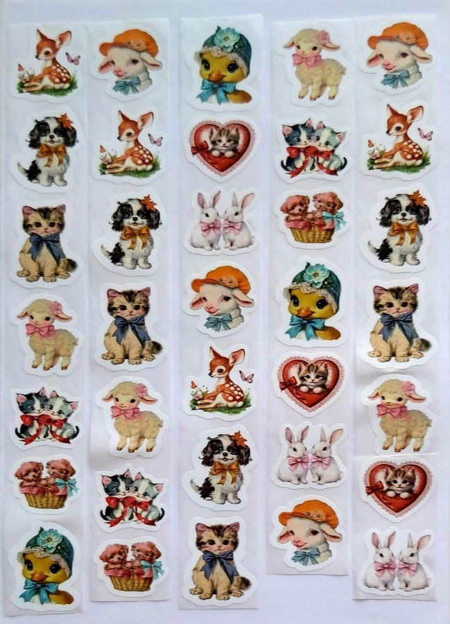 35kpl/arkki ELÄINTARROJA/kissa-, koira-, bambi-, tipu