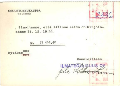 FIRMAKORTTI ILMATEOLLISUUS HELSINKI