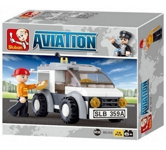 Sluban Aviation M38-B0359 Kuljetusauto, 75 palikkaa, 1 hahmo