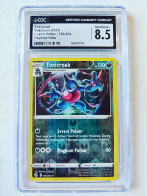 Toxicroak - Fusion Strike 166/264 Reverse Holo CGC 8.5
