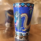 VANHA ANTIIKKI CLOISONNE PIKARI. LOHIKÄÄRME Kuvalla - pikkukuva 3