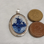 Vanha Vintage Hopea meriaiheinen riipus silver - pikkukuva 2