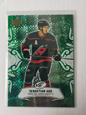 Sebastian Aho 2024-25 UD Ice Emerald Green