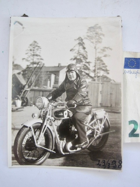 VANHA Valokuva Sarolea Moottoripyörä 1930-l