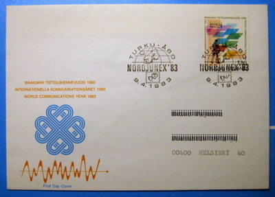 FDC- 9.4.1983 3kpl.Tietoliikennevuosi (470)