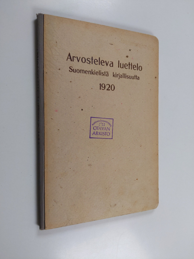 Arvosteleva luettelo suomenkielistä kirjallisuutta 1920