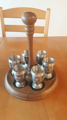 6 kpl SKS Zinn shot tinakuppeja