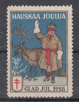 JOULUMERKKI 1928 Poro ja lappalainen