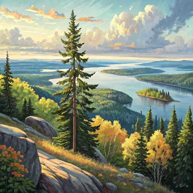 Uusi maisema alumiinitaulu 40 cm x 40 cm