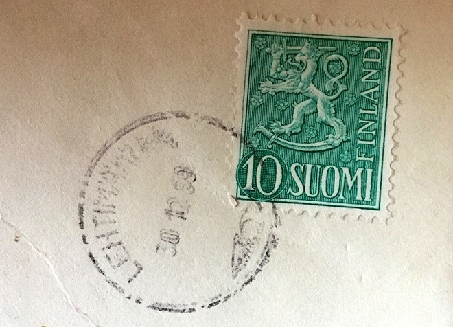 Leijona postimerkki 10 markkaa v. 1959