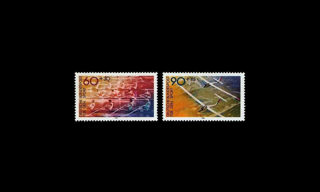 Saksa 1094-5 ** Urheilu, soutu, purjelento (1981)