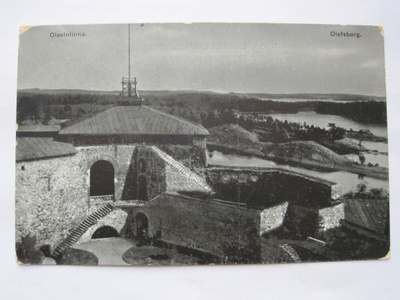 VANHA Postikortti Savonlinna Venäjä merkit 1909