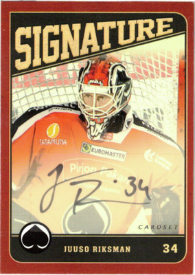2013-14 Cardset JUUSO RIKSMAN ÄSSÄT signature nimmari