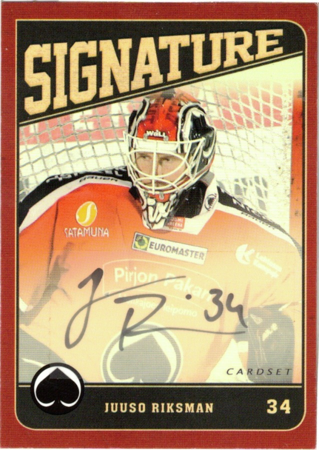 2013-14 Cardset JUUSO RIKSMAN ÄSSÄT signature nimmari