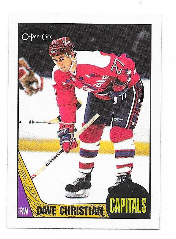 1987-88 OPC #88 Dave Christian Washington Capitals