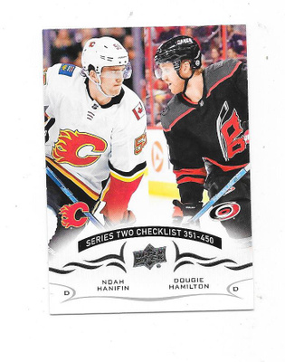 2018-19 Upper Deck CL #450 Noah Hanifin , Calgary & Hamilton
