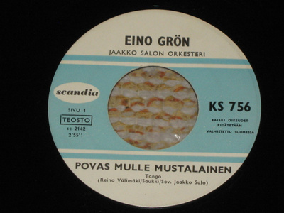 7" EINO GRÖN - Povas Mulle Mustalainen - single 1968 EX-