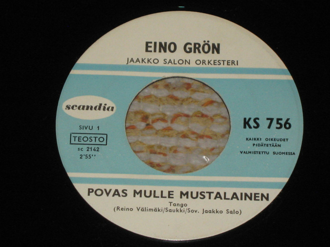 7" EINO GRÖN - Povas Mulle Mustalainen  - single 1968 EX-