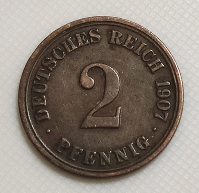Saksa 2 Pfennig 1907A