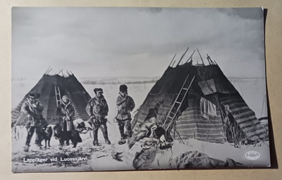 Luossajärvi, lappilaisleiri, vanha mv valokuvapk, ei p.
