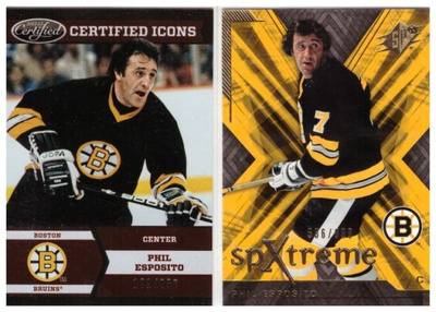 2 x PHIL ESPOSITO Bruins, Molemmat Numeroituja