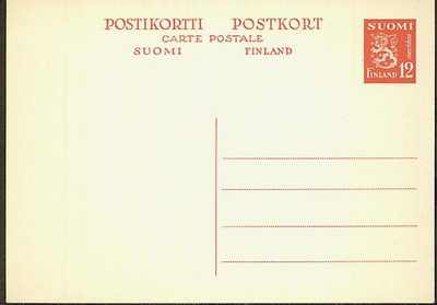 M30 1950 12mk punainen CP-kortti +