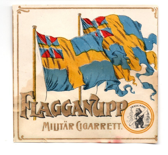 Tupakkaetiketti: Hämeenlinna, Samson (?); Flagganupp