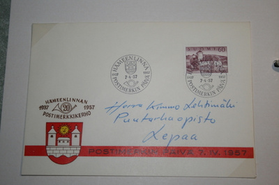 FDC kuori 7.4.1957 yleismerkki 60mk