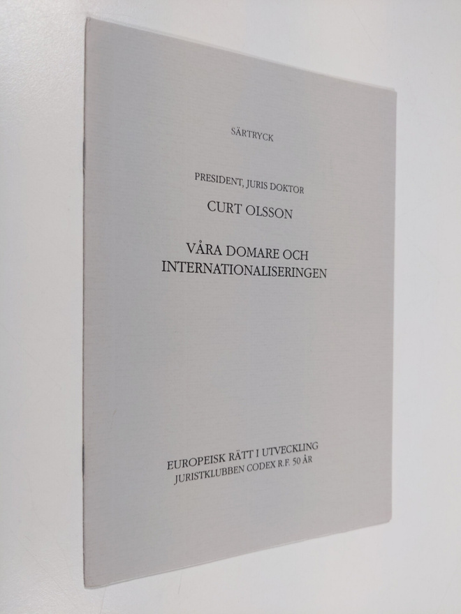 Curt Olsson : Våra domare och internationaliseringen