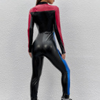 Seksikäs biker-tyyli pvc catsuit overall tekonahka kiiltävä - pikkukuva 4