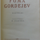 M. Gorki: Foma Gordejev. Kertoelma. 279 s. - pikkukuva 2