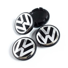 Volkswagen vannekeskiöt – Kromi-Musta – 70mm (4kpl sarja) - pikkukuva 1
