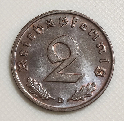 Saksa 2 Pfennig 1937D