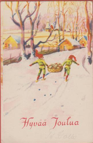 Eeli Jaatinen Tontut kantavat lahjakoria
