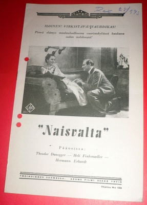 ADAMS - Filmi : " Naisvalta " Elokuvan käsiohjelma 1943