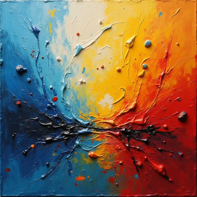 Uusi Abstrakti alumiinitaulu 40 cm x 40 cm