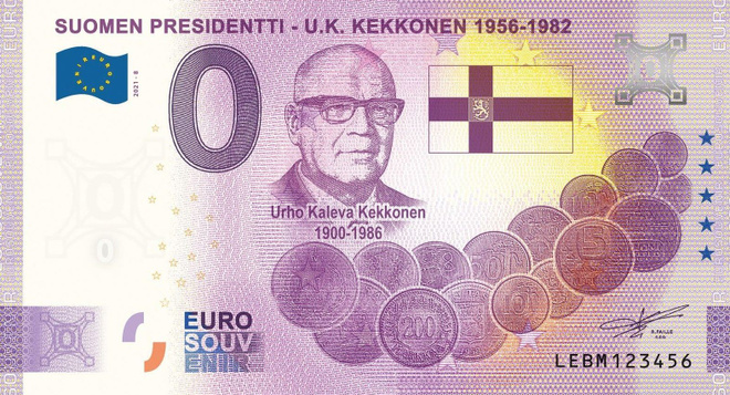 *NOLLA-EURO*2021*SUOMEN 8. PRESIDENTTI*KEKKONEN*