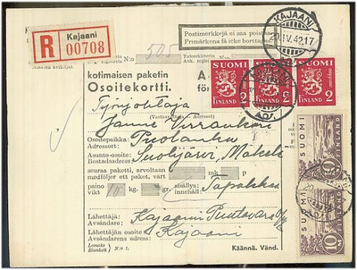 M30 1942 kirjattu paketti