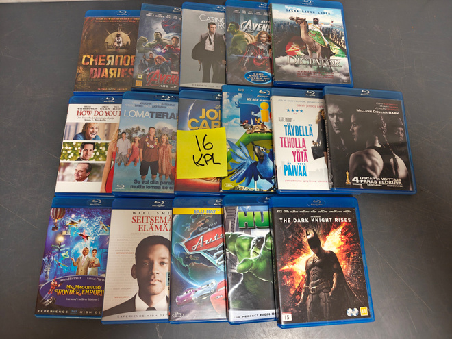 Blu-ray filmejä 16kpl