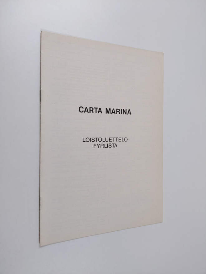 Carta marina : Loistoluettelo = Fyrlista