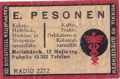 E. Pesonen , Meilahdenk. 12 , Radio 2272 , b509