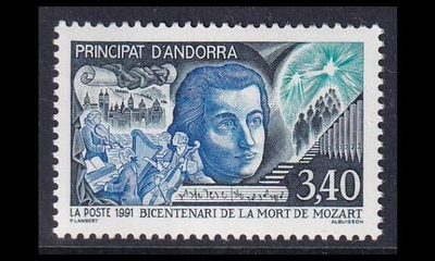 Andorra Fr 429 ** Säveltäjä Amadeus Mozart (1991)