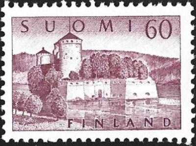 1957 M-54 Olavinlinna 60 mk lila ** LaPe 475
